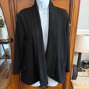 Liverpool Black Draped Open Shawl Blazer
